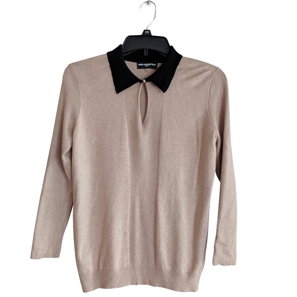 Karl Lagerfeld Tops - Karl Lagerfeld Paris Knit Top Collared - Small
